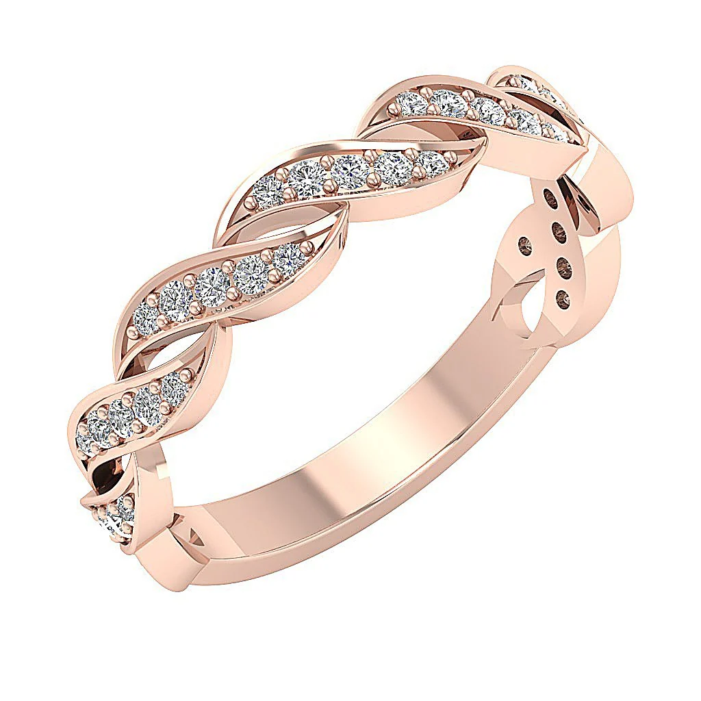 The Madeline Natural Diamond Prong Set 14K White Yellow Rose Gold Anniversary Wedding Ring 4.20MM - Image 2