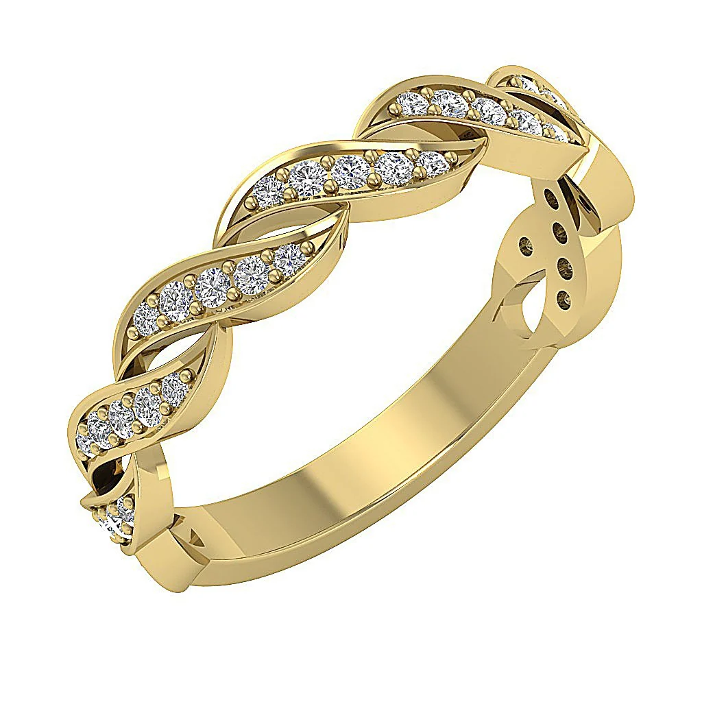The Madeline Natural Diamond Prong Set 14K White Yellow Rose Gold Anniversary Wedding Ring 4.20MM - Image 3