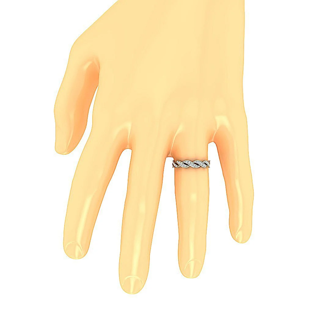 The Madeline Natural Diamond Prong Set 14K White Yellow Rose Gold Anniversary Wedding Ring 4.20MM - Image 7