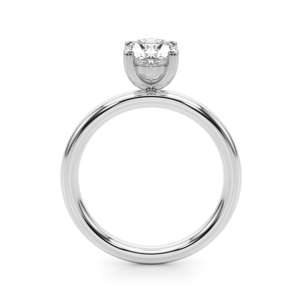 Oval Cut Lab Grown Diamond VS-F 1.00-3.00 Carat Solitaire Engagement Ring in 14K White Gold - Image 4