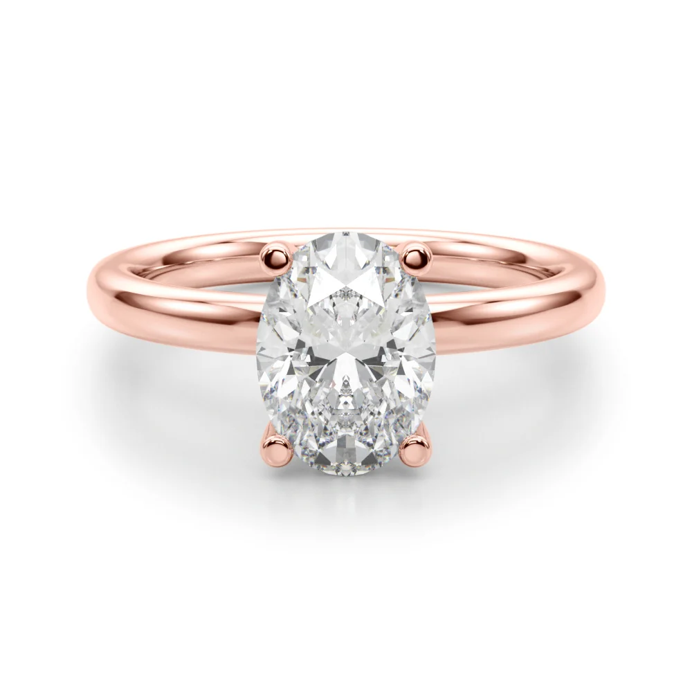 Oval Cut Lab Grown Diamond VS-F 1.00-3.00 Carat Solitaire Engagement Ring in 14K White Gold - Image 9