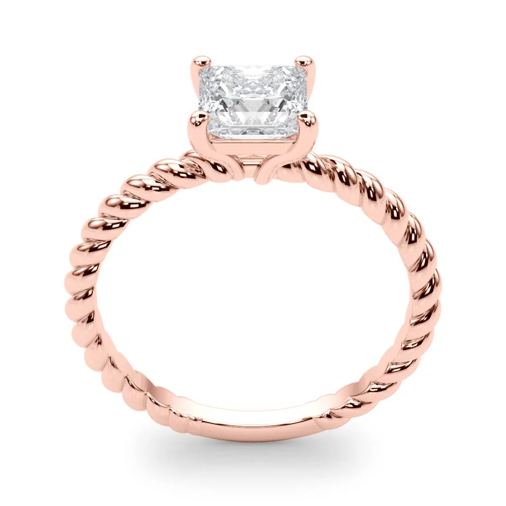 Princess Cut Lab Grown Diamond Twisted Rope Band Engagement Ring VS F 1.50-3.00 Ct 14K White Gold - Image 10