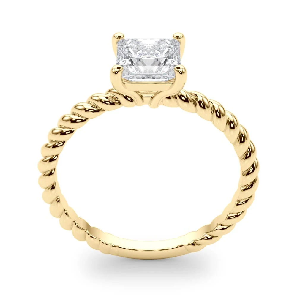 Princess Cut Lab Grown Diamond Twisted Rope Band Engagement Ring VS F 1.50-3.00 Ct 14K White Gold - Image 11