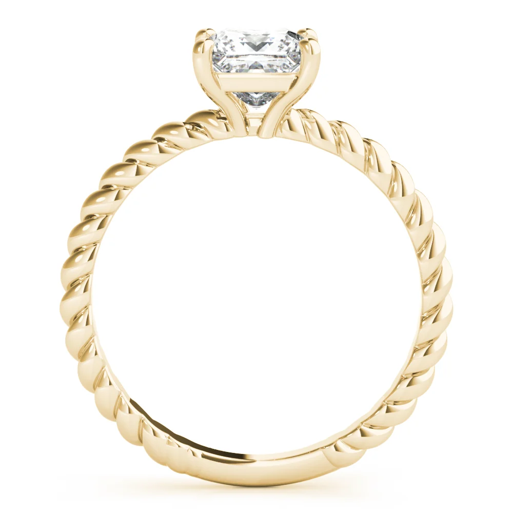 Princess Cut Lab Grown Diamond Twisted Rope Band Engagement Ring VS F 1.50-3.00 Ct 14K White Gold - Image 7