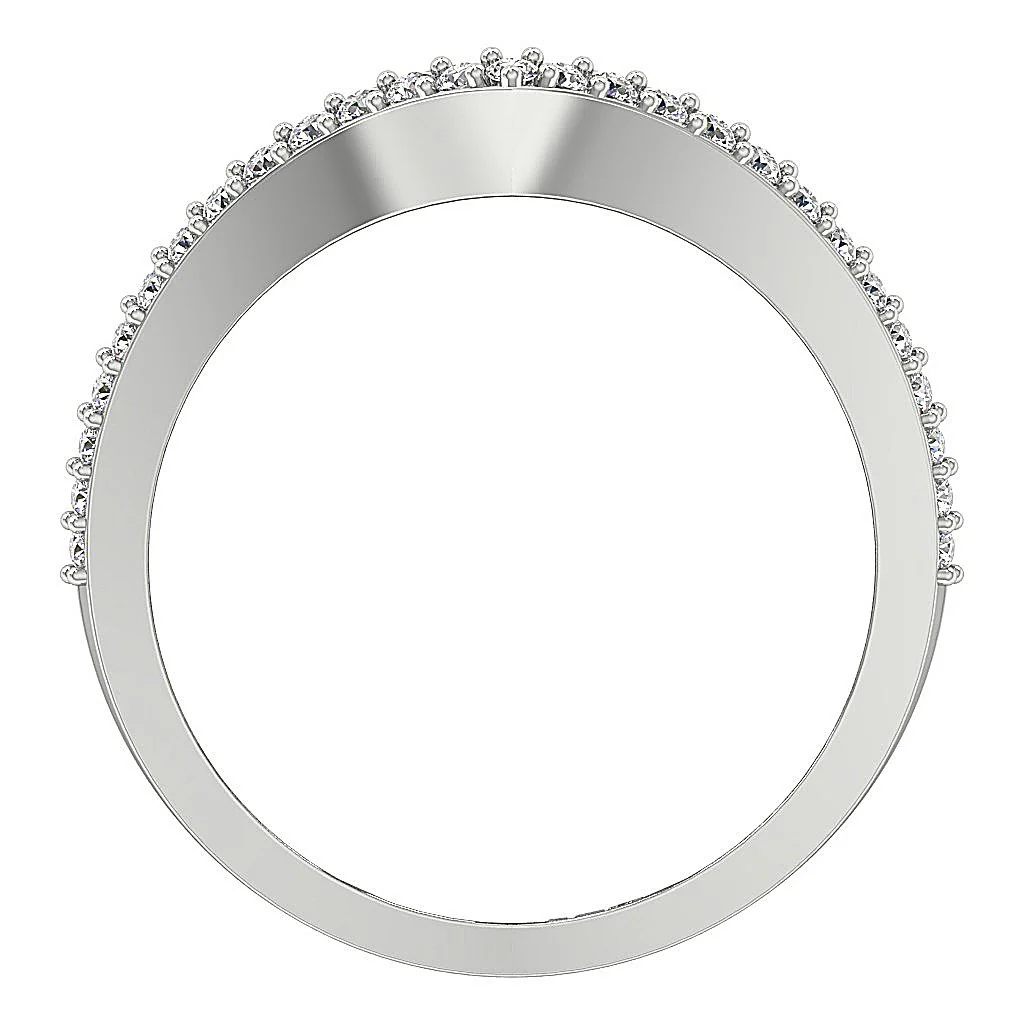The Ruby Natural Diamond Prong Set 14K White Gold Designer Fashion Engagement Ring - Image 4