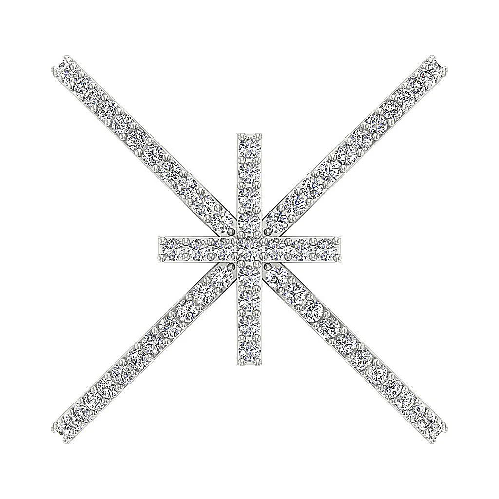 The Genesis Criss Cross Prong Set Designer Anniversary Ring Round Diamond 14k Yellow Gold 23.00 MM - Image 6