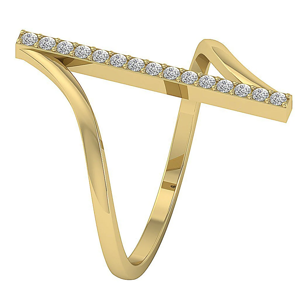 0.20Ct Prong Set Designer Wedding Ring Natural Diamond 14K White Yellow Rose Gold - Image 3