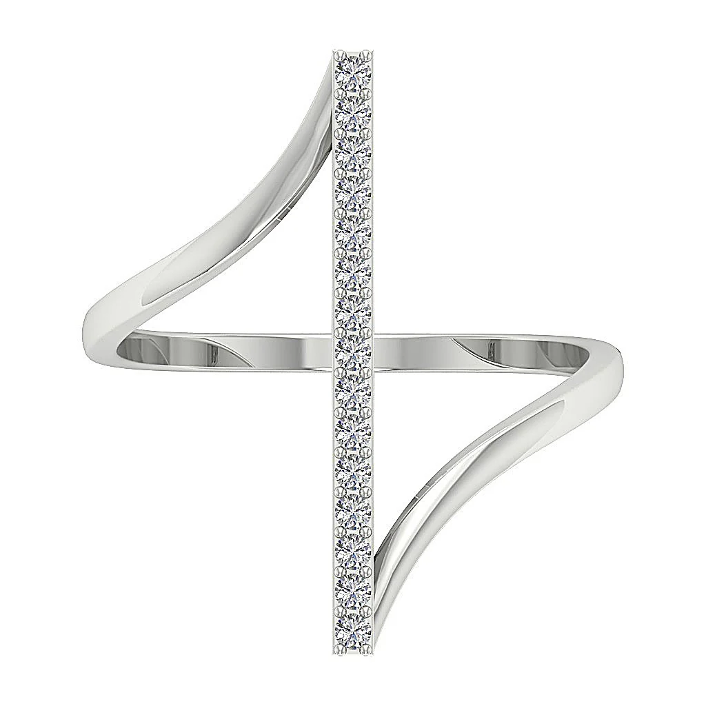 0.20Ct Prong Set Designer Wedding Ring Natural Diamond 14K White Yellow Rose Gold - Image 5