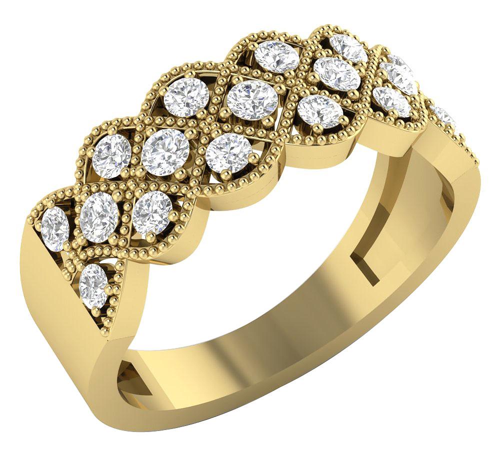 The Lillian 14K Rose Gold Fashion Round Diamond Wedding Ring Prong Set 7.80 MM - Image 2