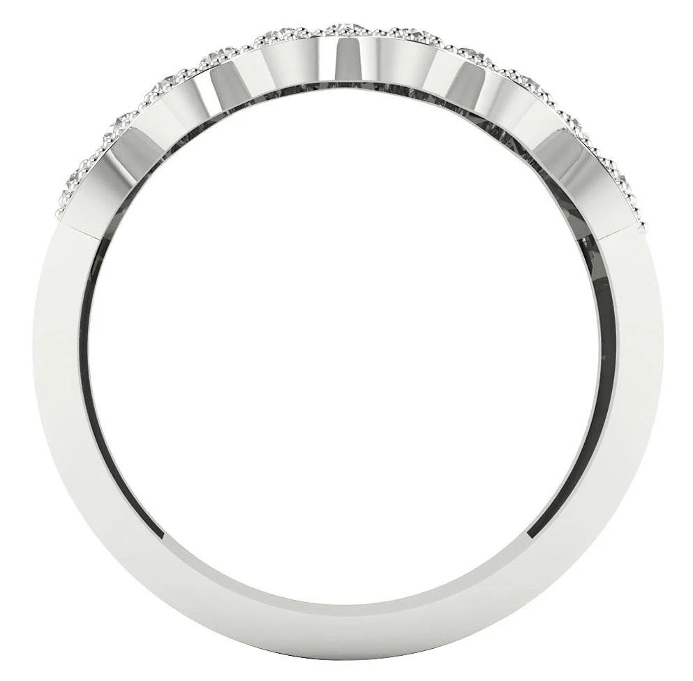 The Lillian 14K Rose Gold Fashion Round Diamond Wedding Ring Prong Set 7.80 MM - Image 4