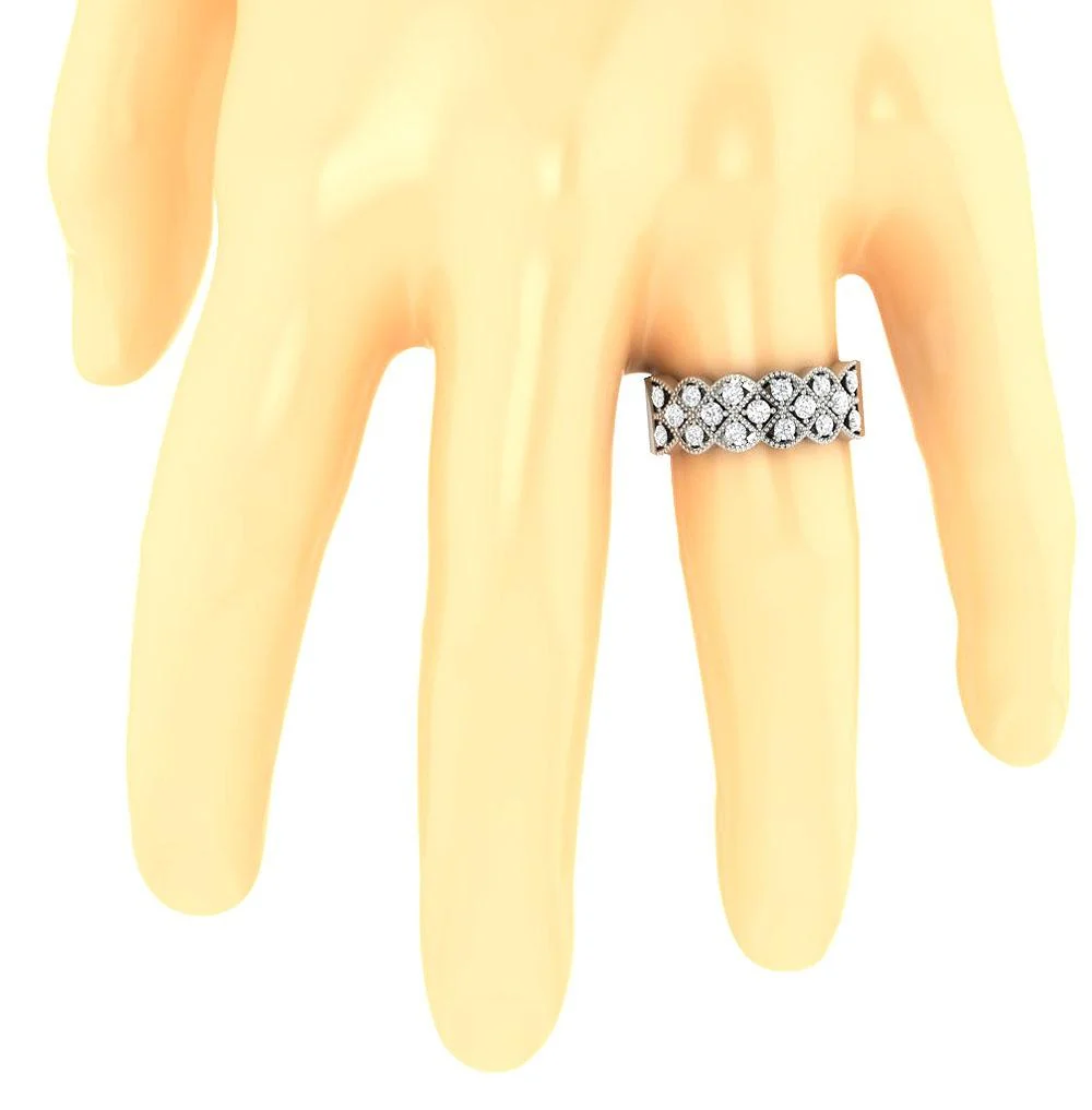 The Lillian 14K Rose Gold Fashion Round Diamond Wedding Ring Prong Set 7.80 MM - Image 7