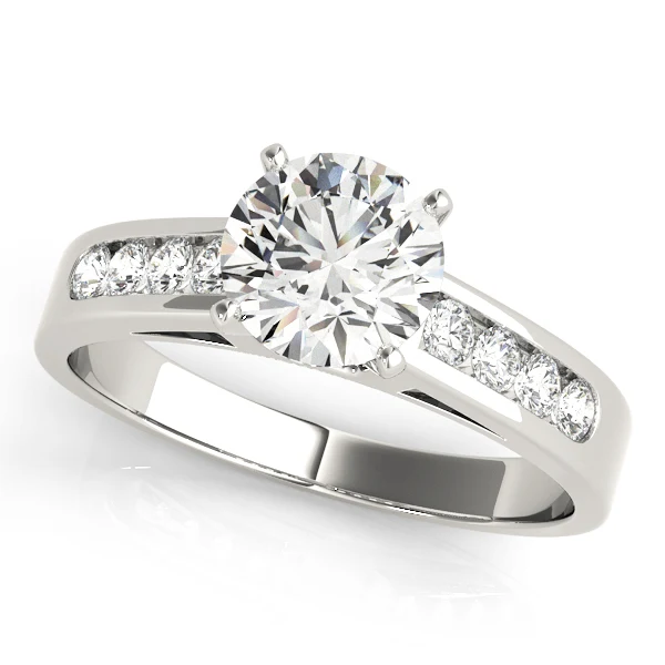 Round Brilliant Cut Lab Grown Diamond Channel Set Cathedral Engagement Ring VS F 1.20Ct 14K Gold - Image 3