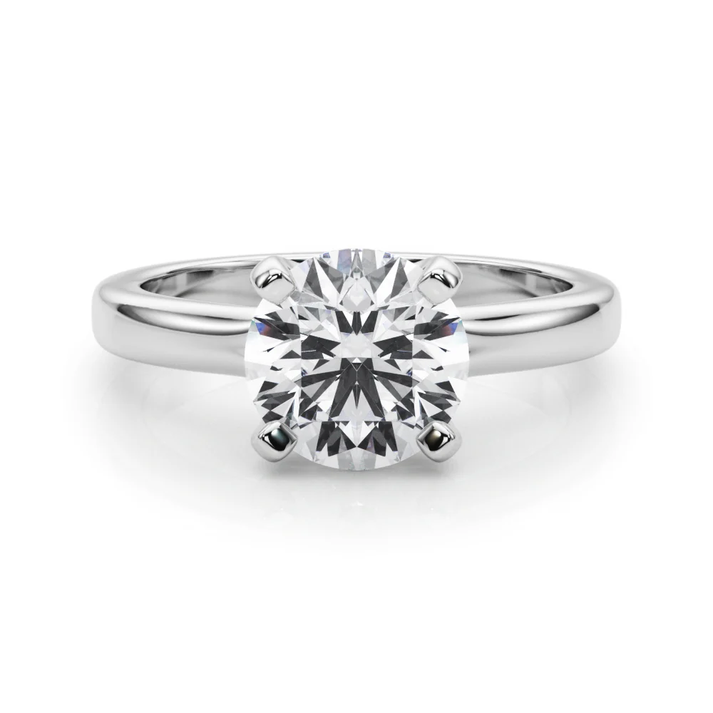 Round Brilliant Cut Lab Grown Diamond VS F 1.00-3.00 Carat Solitaire Engagement Ring in 14K White Gold - Image 10