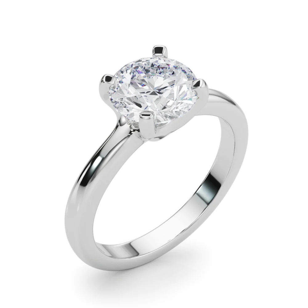 Round Brilliant Cut Lab Grown Diamond VS F 1.00-3.00 Carat Solitaire Engagement Ring in 14K White Gold - Image 4