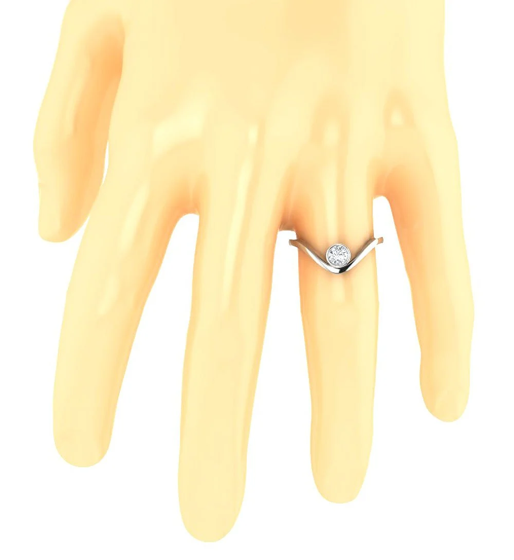 Round Cut Diamond 0.30Ct Bezel Set Solitaire Anniversary Ring In White Yellow Rose Gold - Image 7