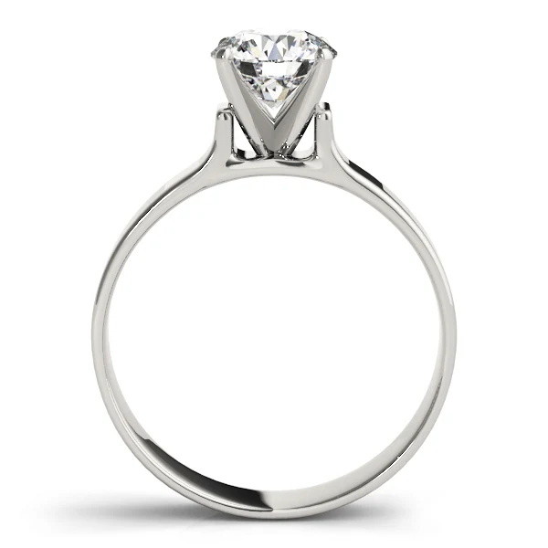 Round Cut Diamond Solitaire Engagement Ring with Flat Wide Band in 14K Gold VS F 1.00-3.00 Carat - Image 6