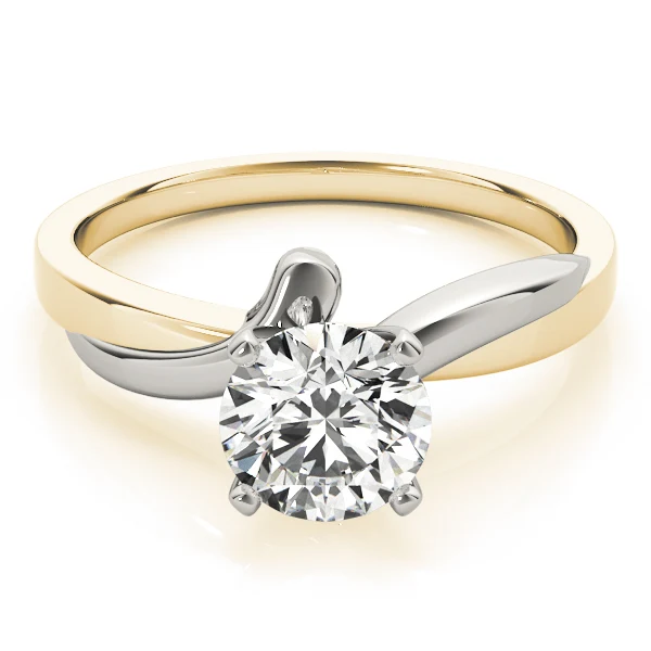 Round Cut Diamond Tension-Style Bypass Solitaire Ring in Two-Tone 14K Gold VS F 1.00-3.00 Carat - Image 11