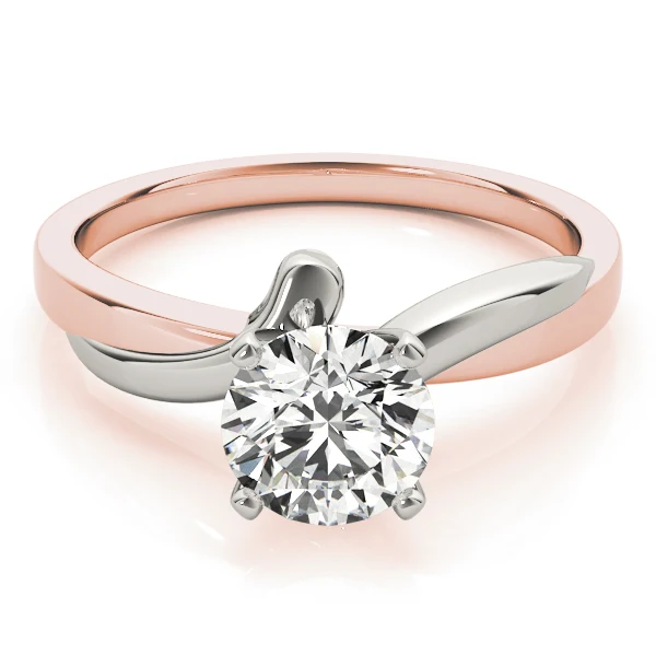 Round Cut Diamond Tension-Style Bypass Solitaire Ring in Two-Tone 14K Gold VS F 1.00-3.00 Carat - Image 12