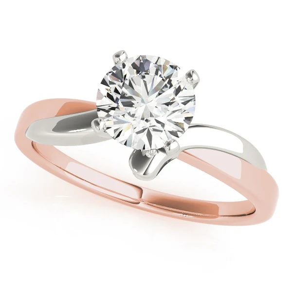 Round Cut Diamond Tension-Style Bypass Solitaire Ring in Two-Tone 14K Gold VS F 1.00-3.00 Carat - Image 3
