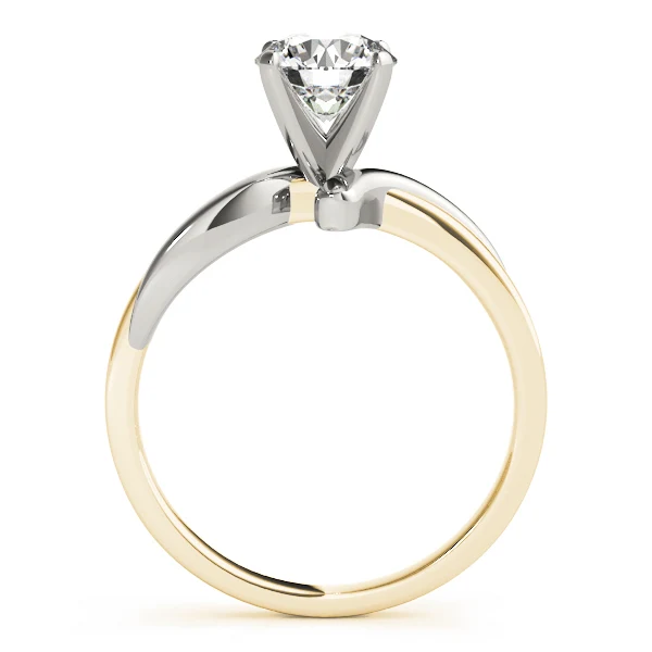 Round Cut Diamond Tension-Style Bypass Solitaire Ring in Two-Tone 14K Gold VS F 1.00-3.00 Carat - Image 4