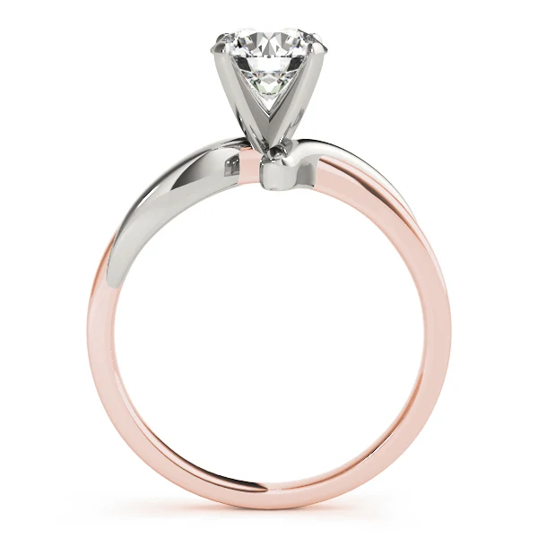 Round Cut Diamond Tension-Style Bypass Solitaire Ring in Two-Tone 14K Gold VS F 1.00-3.00 Carat - Image 5