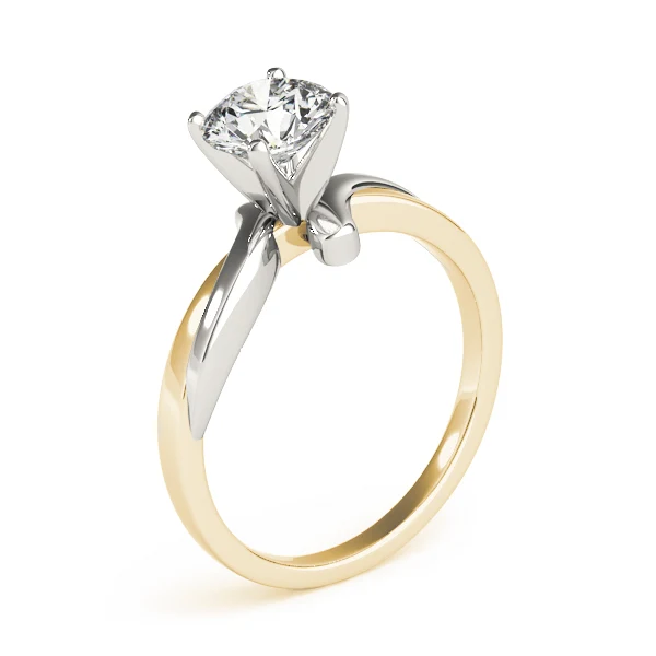 Round Cut Diamond Tension-Style Bypass Solitaire Ring in Two-Tone 14K Gold VS F 1.00-3.00 Carat - Image 7