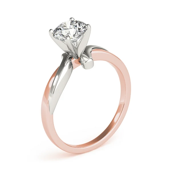 Round Cut Diamond Tension-Style Bypass Solitaire Ring in Two-Tone 14K Gold VS F 1.00-3.00 Carat - Image 8