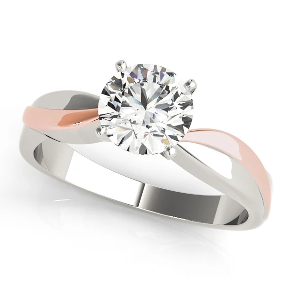 Round Cut Lab Grown Diamond VS F 1.00-2.00 Carat Prong Set Bypass Solitaire Engagement Ring 14K Gold
