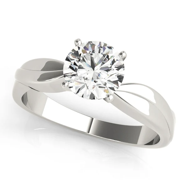 Round Cut Lab Grown Diamond VS F 1.00-2.00 Carat Prong Set Bypass Solitaire Engagement Ring 14K Gold - Image 2