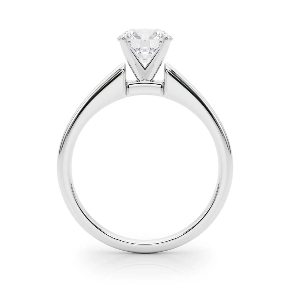 Round Cut Lab Grown Diamond VS F 1.00-2.00 Ct Engagement Ring with Classic Cathedral Plain Band in 14k Gold - Image 7