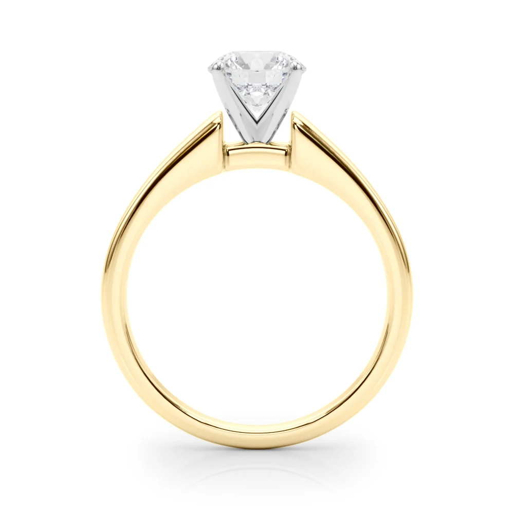 Round Cut Lab Grown Diamond VS F 1.00-2.00 Ct Engagement Ring with Classic Cathedral Plain Band in 14k Gold - Image 8