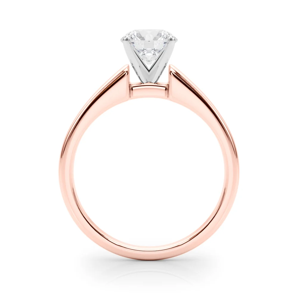 Round Cut Lab Grown Diamond VS F 1.00-2.00 Ct Engagement Ring with Classic Cathedral Plain Band in 14k Gold - Image 9