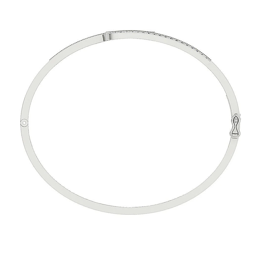 The Nora Excellent Round Diamonds Bangle Prong & Channel Set 14k/18k Solid Gold - Image 5
