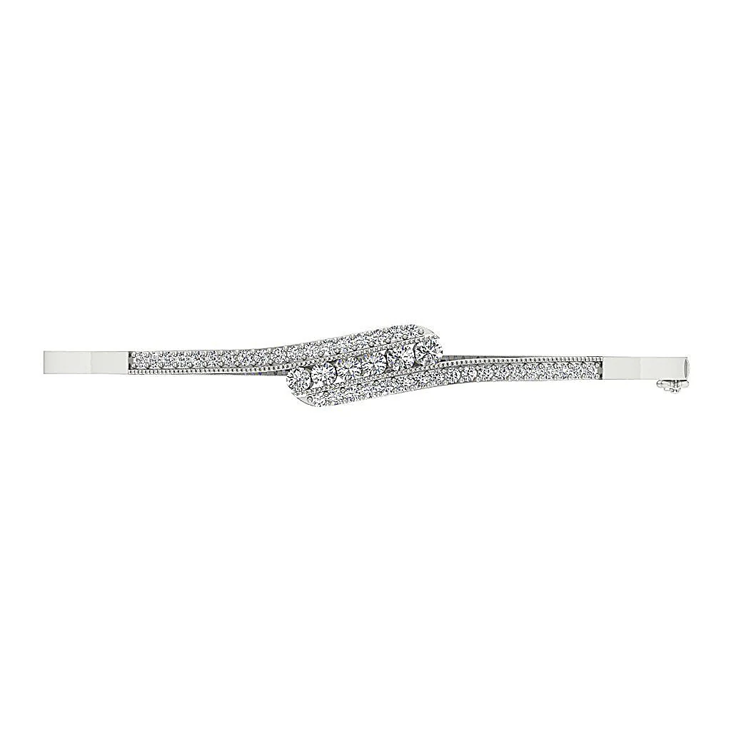 The Nora Excellent Round Diamonds Bangle Prong & Channel Set 14k/18k Solid Gold - Image 6