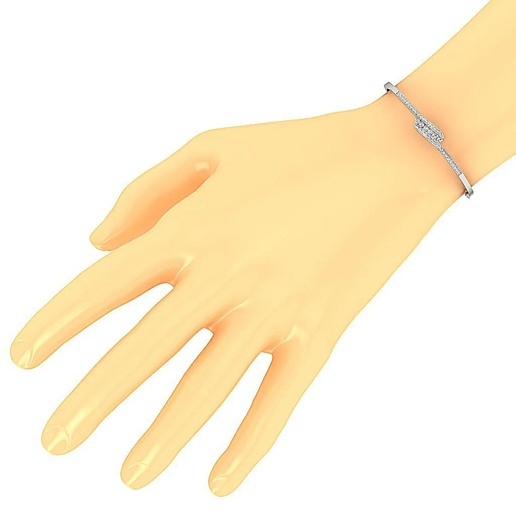 The Nora Excellent Round Diamonds Bangle Prong & Channel Set 14k/18k Solid Gold - Image 7