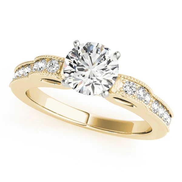 Round Lab Grown Diamond Milgrain Engagement Ring VS F 1.15 Ct 14K Gold - Image 2