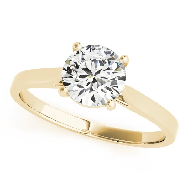 Round VS-F Lab Grown Diamond 1.00-2.00 Carat Split Trellis Solitaire Engagement Ring in 14K Yellow Gold
