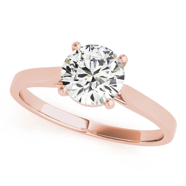 Round VS-F Lab Grown Diamond 1.00-2.00 Carat Split Trellis Solitaire Engagement Ring in 14K Yellow Gold - Image 3