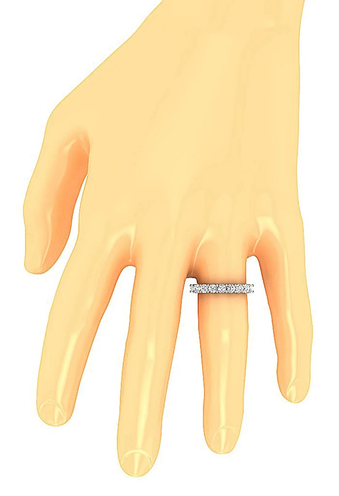 The Rylee 1.10 Ct Natural Diamond Prong Set 14K White Yellow Rose Gold Anniversary Ring 3.10MM - Image 9