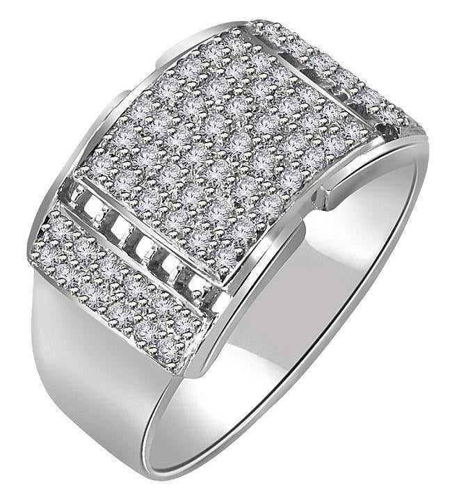 The Mila Natural Diamonds Mens Engagement Ring Pave Set 14k White Gold Width 12.45MM - Image 3