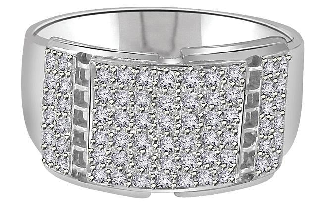 The Mila Natural Diamonds Mens Engagement Ring Pave Set 14k White Gold Width 12.45MM - Image 4