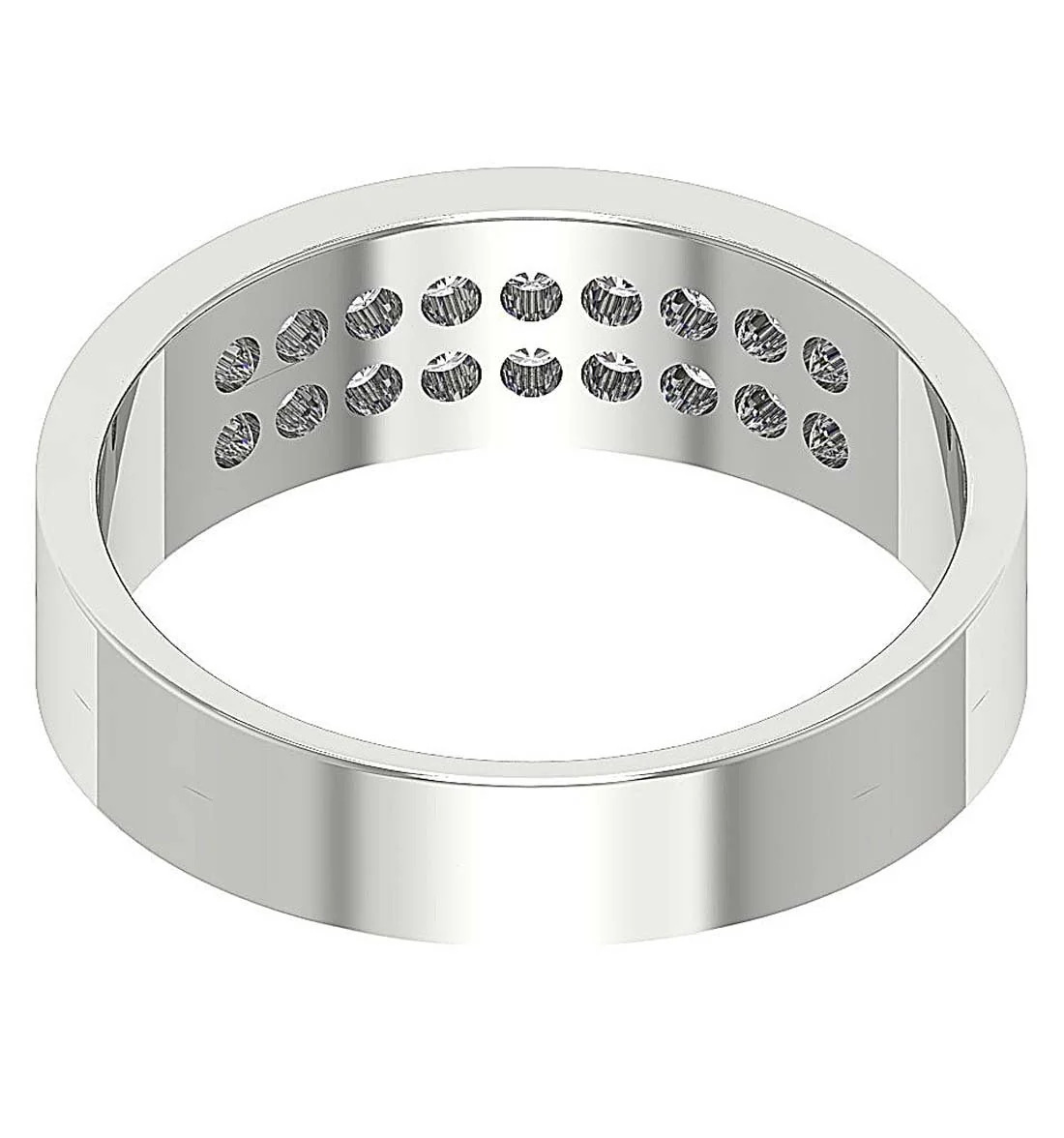 The Avery Natural Diamond 2 Row Mens Engagement Ring Prong Set 14k Solid Gold - Image 5