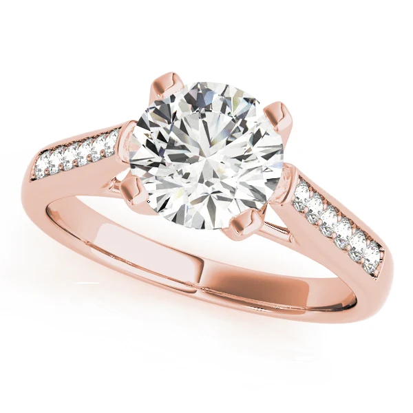 Sleek Cathedral Solitaire Engagement Ring VS F 1.75 Carat Round Cut Lab Grown Diamond 14K Solid Gold - Image 3