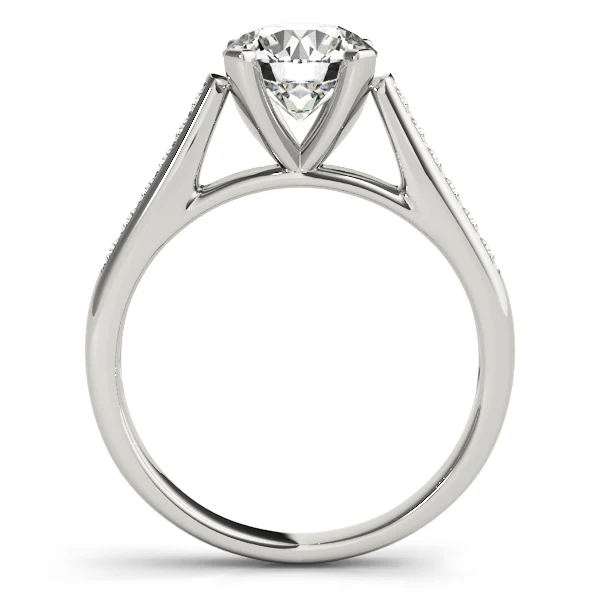 Sleek Cathedral Solitaire Engagement Ring VS F 1.75 Carat Round Cut Lab Grown Diamond 14K Solid Gold - Image 4