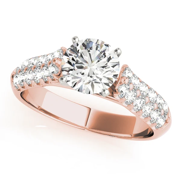 Solitaire Round Cut Lab Grown Diamond Double-Row Engagement Ring VS F 1.50 Carat 14K Solid Gold - Image 3