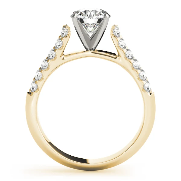 Solitaire Round Cut Lab Grown Diamond Double-Row Engagement Ring VS F 1.50 Carat 14K Solid Gold - Image 4