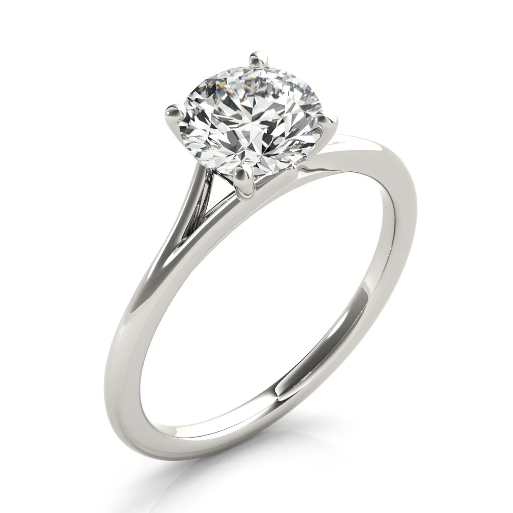 Split Shank Solitaire Engagement Ring For Women VS F 1.00-2.00 Carat Lab Grown Diamond in 14K White Gold - Image 4