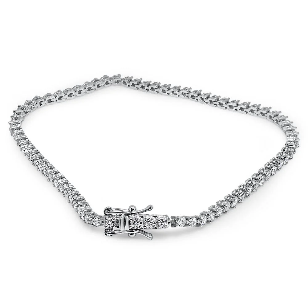 Tennis Bracelet Natural Diamonds I1/SI1/VS1 14k White Yellow Rose Gold 3.50Ct Prong Set 7.00Inch
