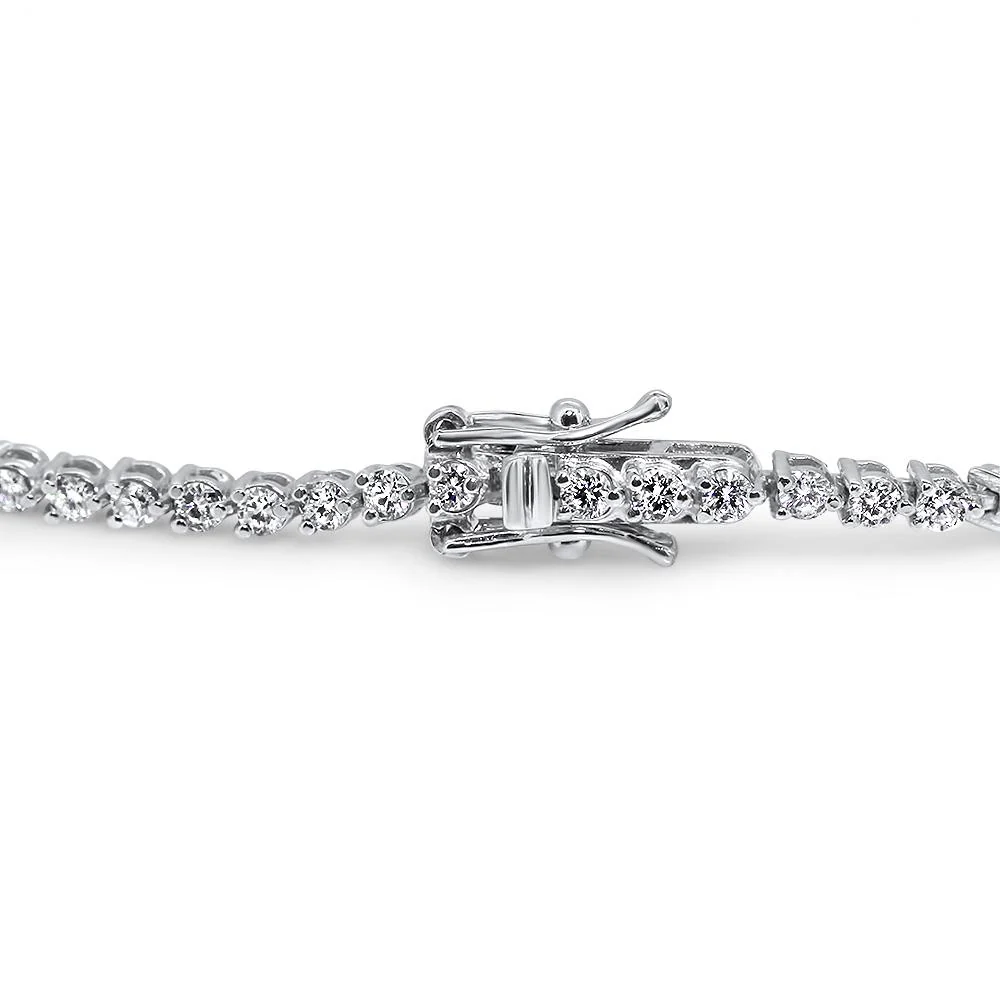 Tennis Bracelet Natural Diamonds I1/SI1/VS1 14k White Yellow Rose Gold 3.50Ct Prong Set 7.00Inch - Image 2