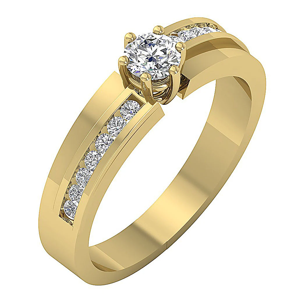 The Aarav Sparkly Round Brilliant Cut Diamond Solitaire Anniversary Ring 14k White Gold - Image 3